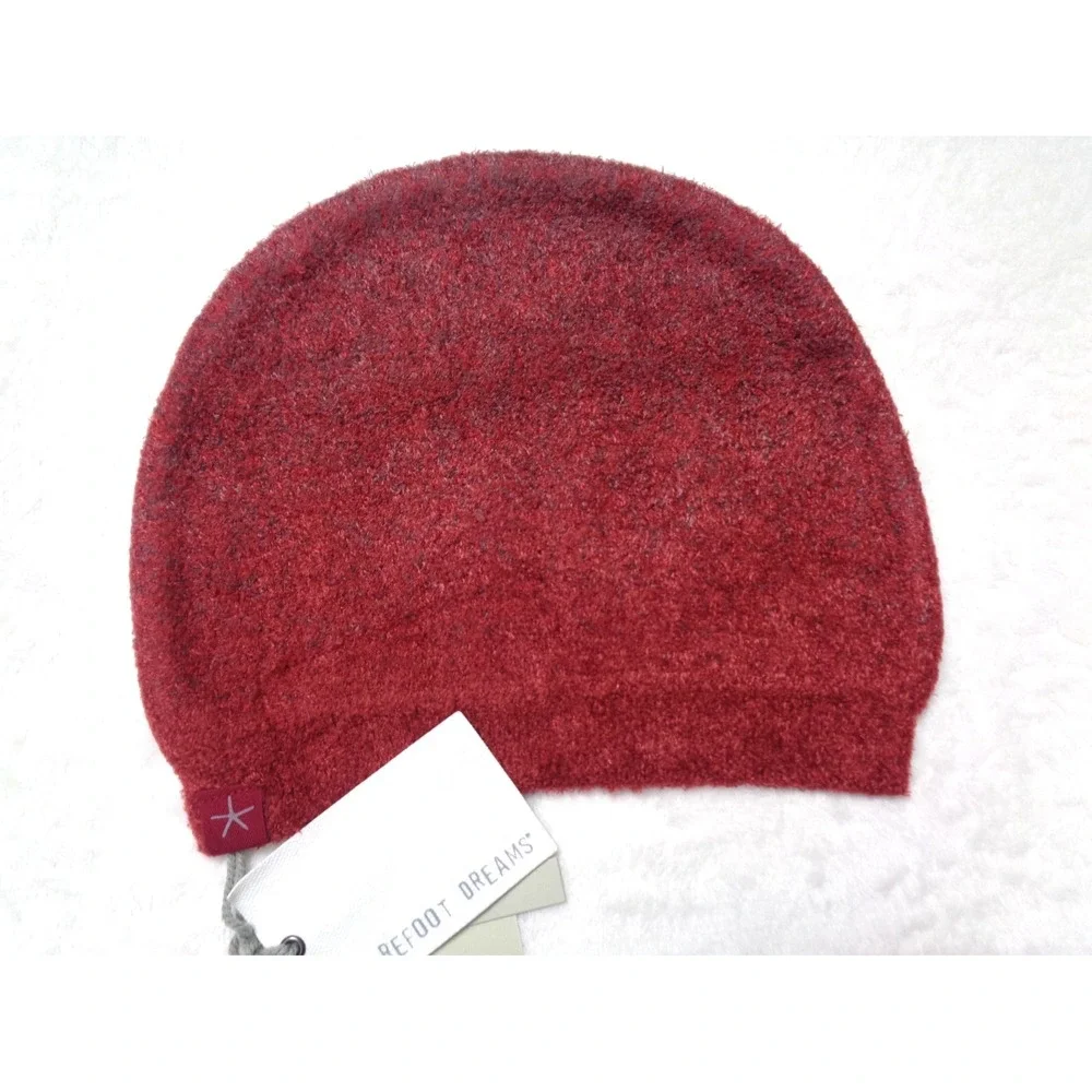 Barefoot Dreams CozyChic Lite Confetti Beanie Crimson-Rosewood One Size New With